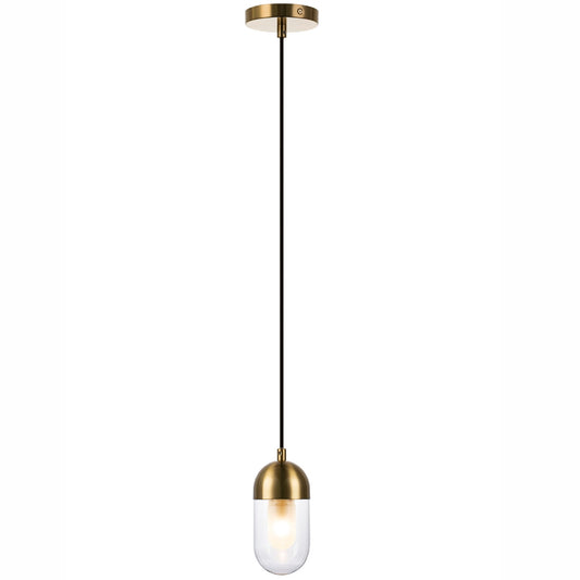 EURO Satin Brass LED Pendant Light - 1 Light