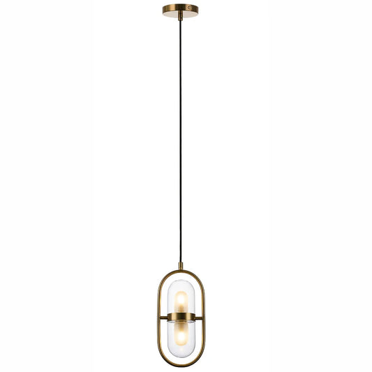 EURO Satin Brass LED Pendant Light - 2 Light