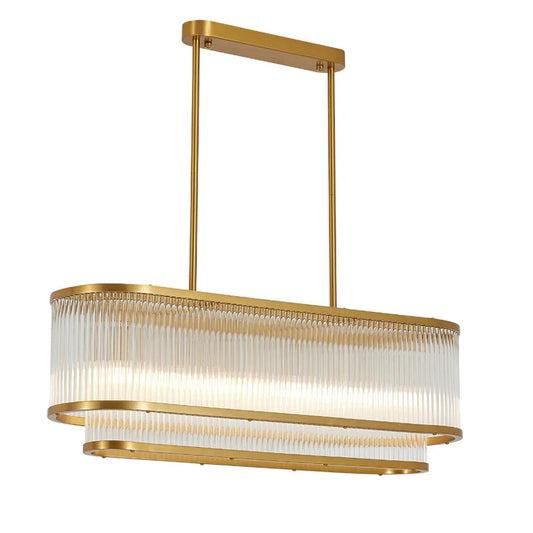CREMONA LONG PENDANT CHANDELIER LIGHT SATIN BRASS