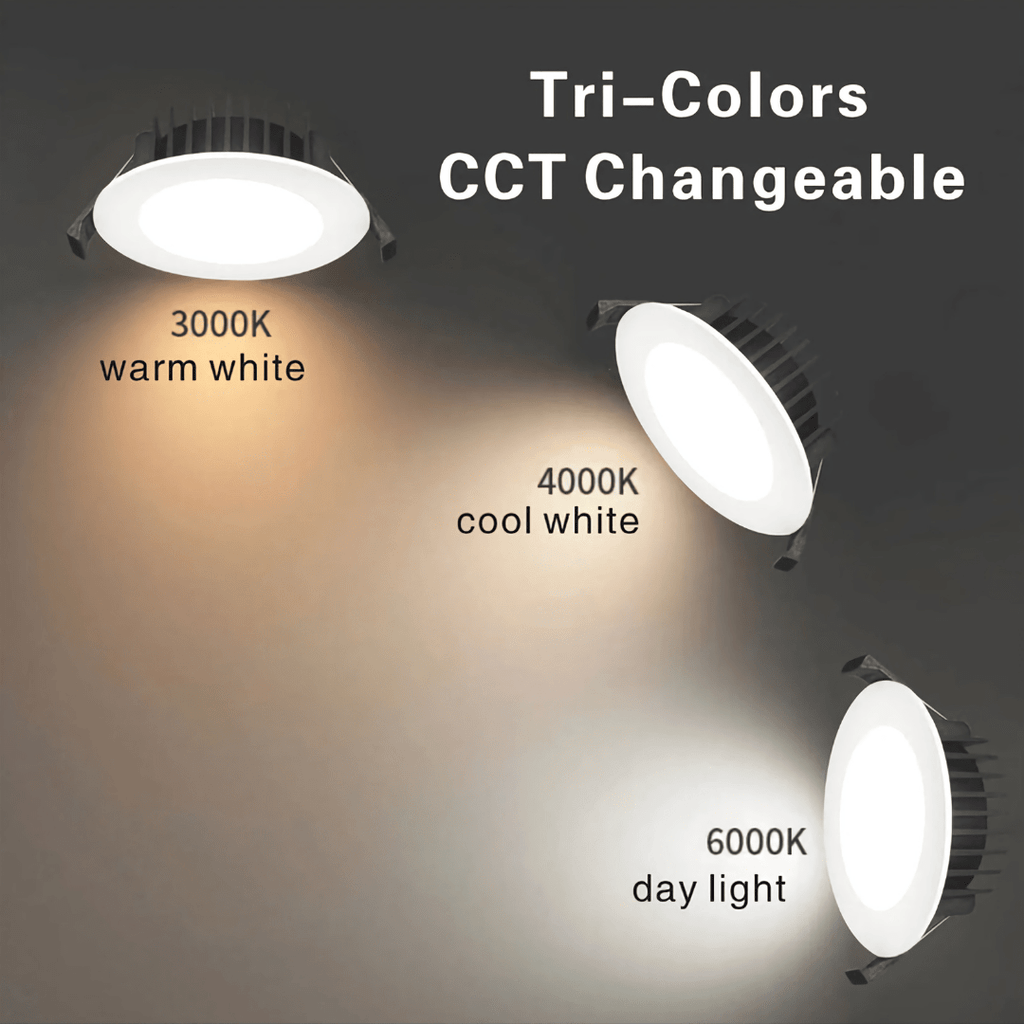 12W White Low Glare Aluminium LED Downlight Dimmable 90mm cut out