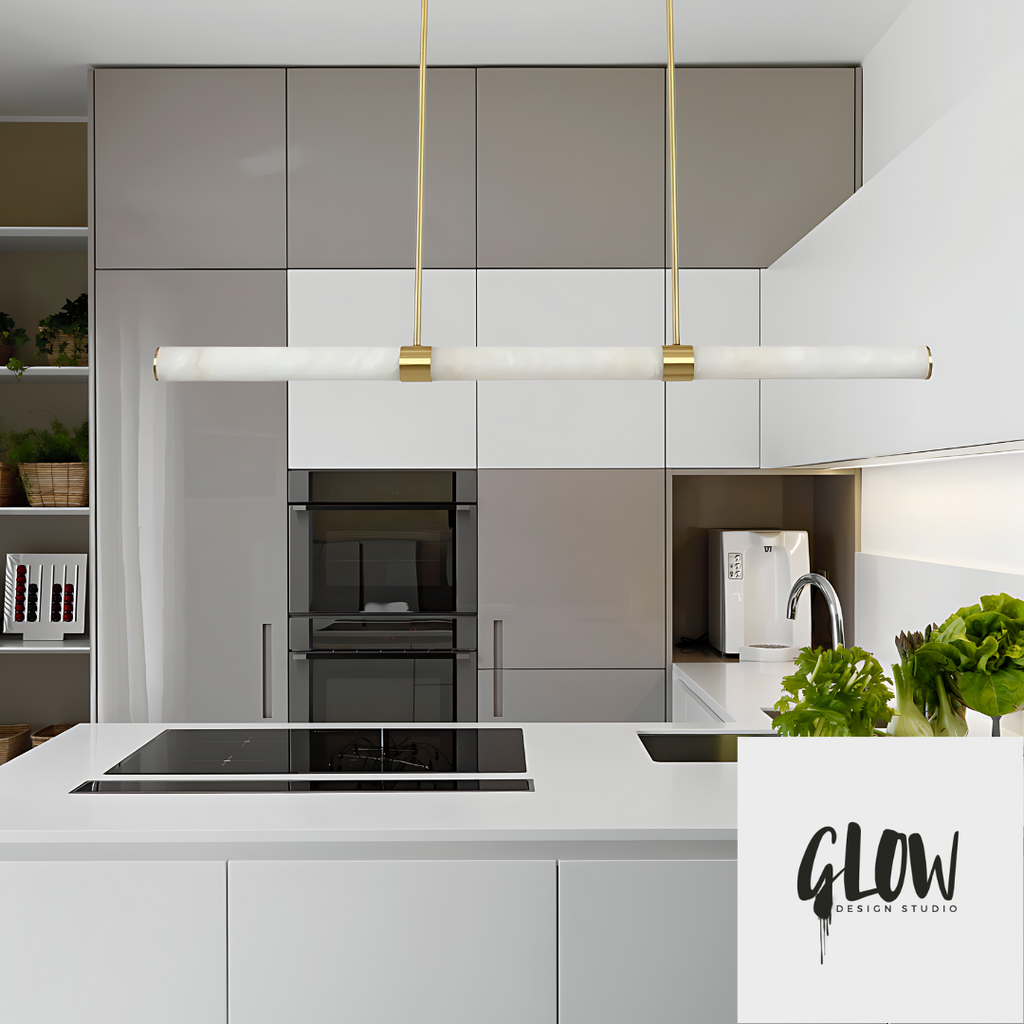 MADISON 1500 Spanish Marble Linear LED Pendant - Brass