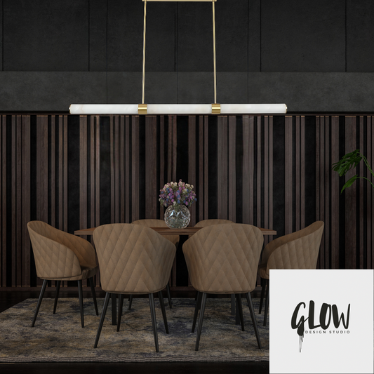 MADISON 1500 Spanish Marble Linear LED Pendant - Brass