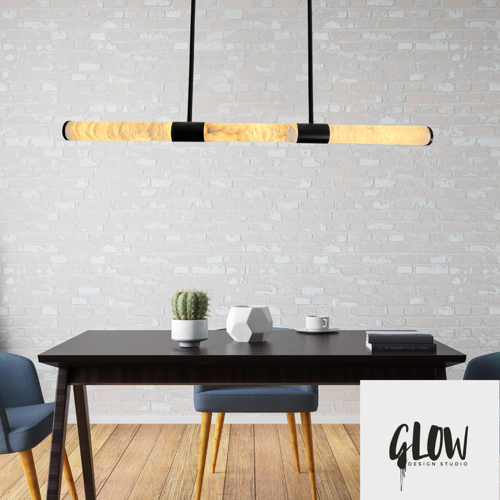 MADISON 1500 Spanish Marble Linear LED Pendant - Black