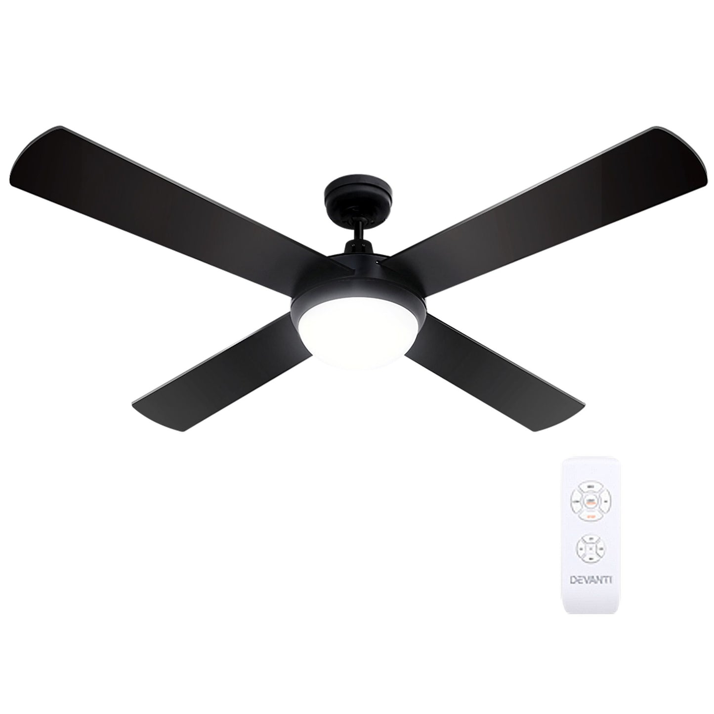 Devanti 52'' Ceiling Fan DC Motor w/Light w/Remote - Black