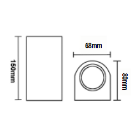 ERIS UP AND DOWN EXTERNAL WALL FLUSH SPOT - MATT BLACK