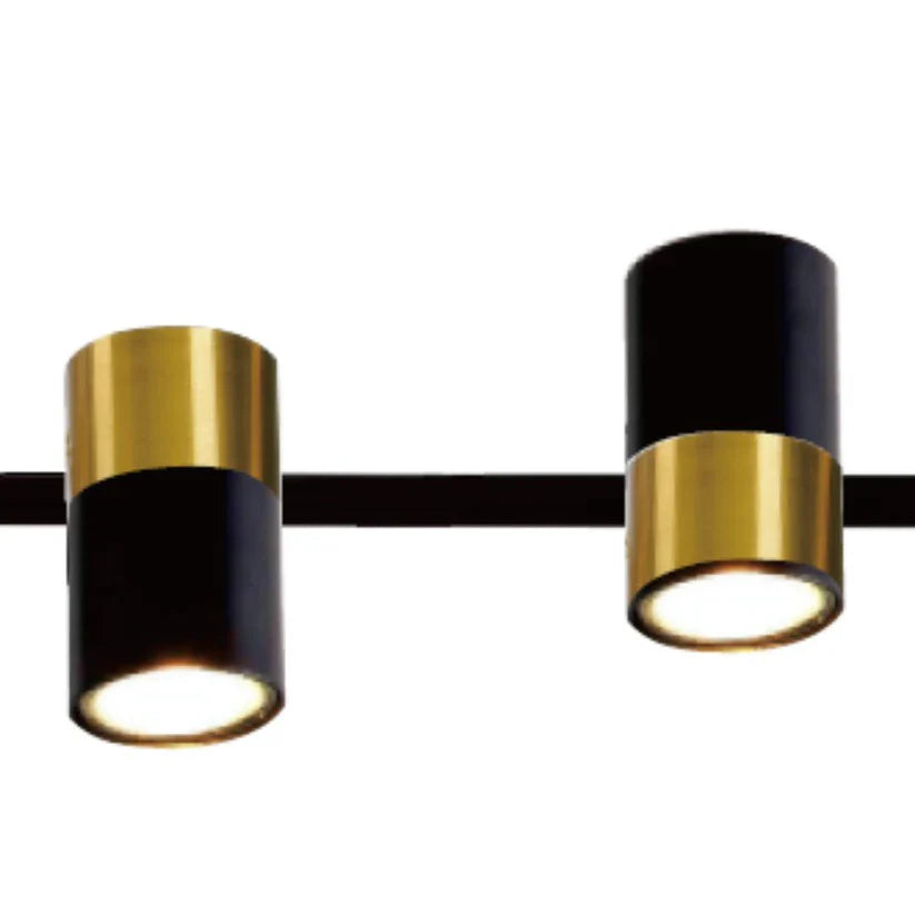 TAVOLA Matte Black and Satin Brass Pendant Light - 8 Light