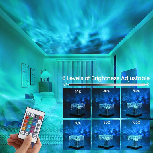 Starry Sky Projector with Aurora Light Mood Lighting, 16 Colors, 30 Lighting Modes. Suitable for decorating children's rooms, parties, and holiday gifts.