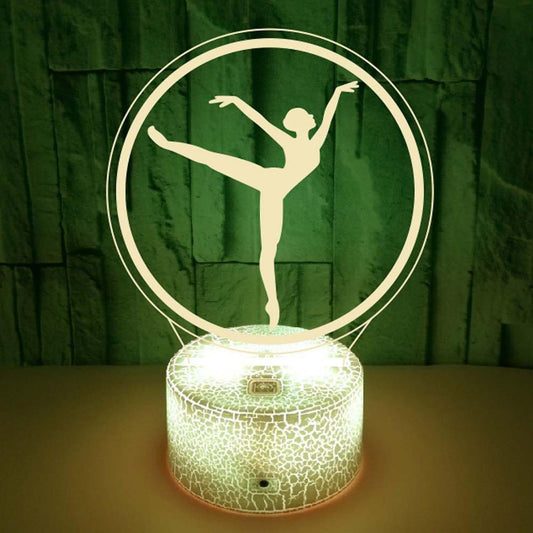 JUSCH Ballerina Night Light Colorful 3D Light with Touch Remote Control Desk Lamp 3D LED Illusion Light B091-477