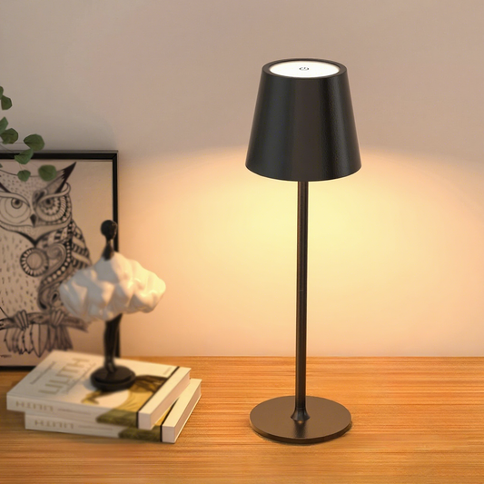 LED High-Foot Table Lamp with Touch Control - Rechargeable Dimmable Bedside Night Light for Bedroom & Living Room - Perfect Gift for Women(White with a rounded base)