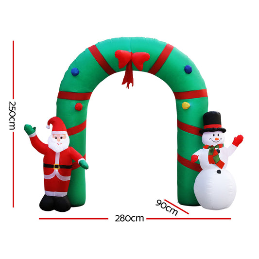 Christmas Inflatable Archway 2.8M Illuminated Decorations