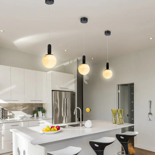 Lunar Black 11W Spanish Marble LED Pendant Light