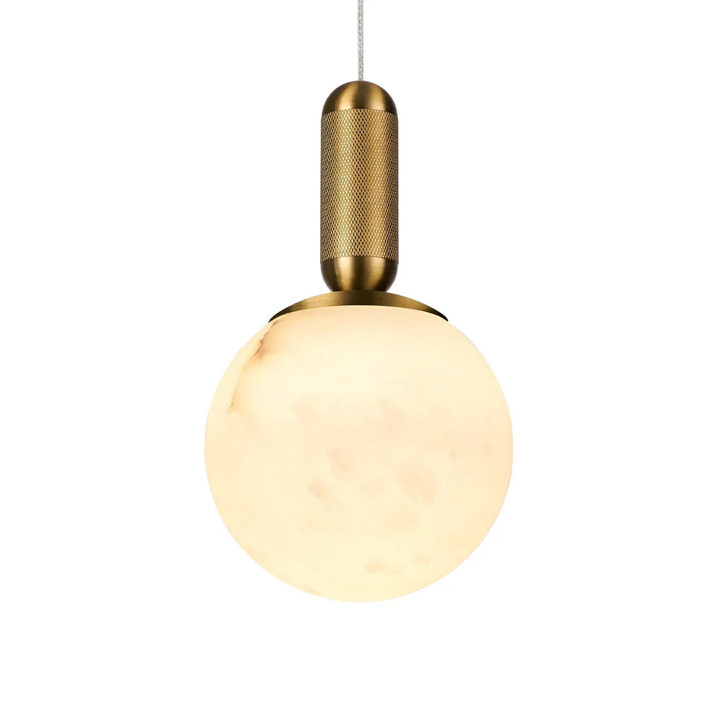 Lunar Brass 11W Spanish Marble LED Pendant Light