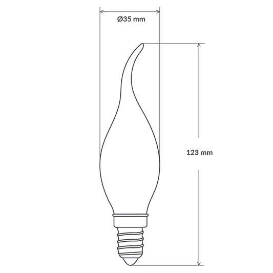 4W Flame Tip Candle Dimmable LED Bulb (E14) Clear in Warm White-Candle Bulbs-Liquidleds