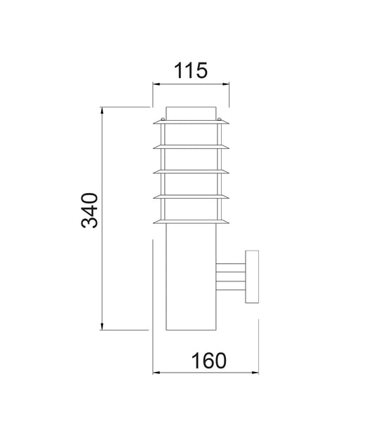 Borda Exterior Louvred Wall Light 304 Stainless Steel IP44 - BORDA2-Exterior Wall Lights-CLA Lighting