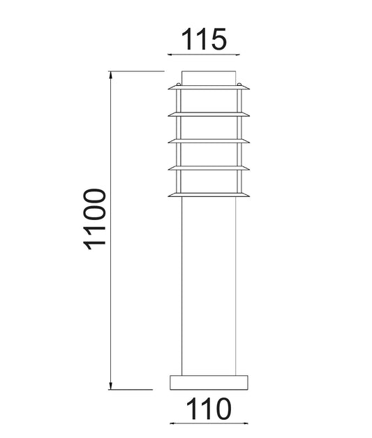 Borda Louvred Bollard Light Long 304 Stainless Steel IP44 - BORDA6-Bollard Lights-CLA Lighting