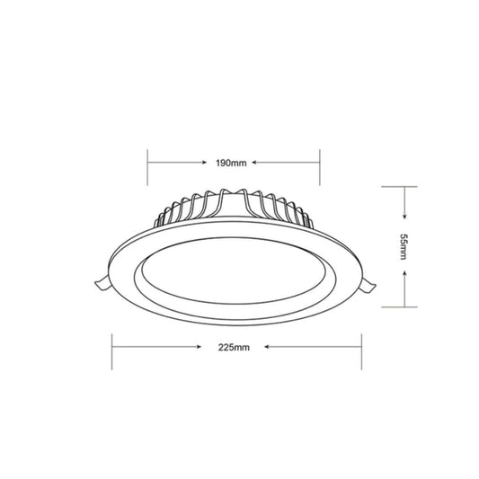 INFINITE 302 40W Tri-Colour LED Downlight 190mm cut out-LED downlight-COPY