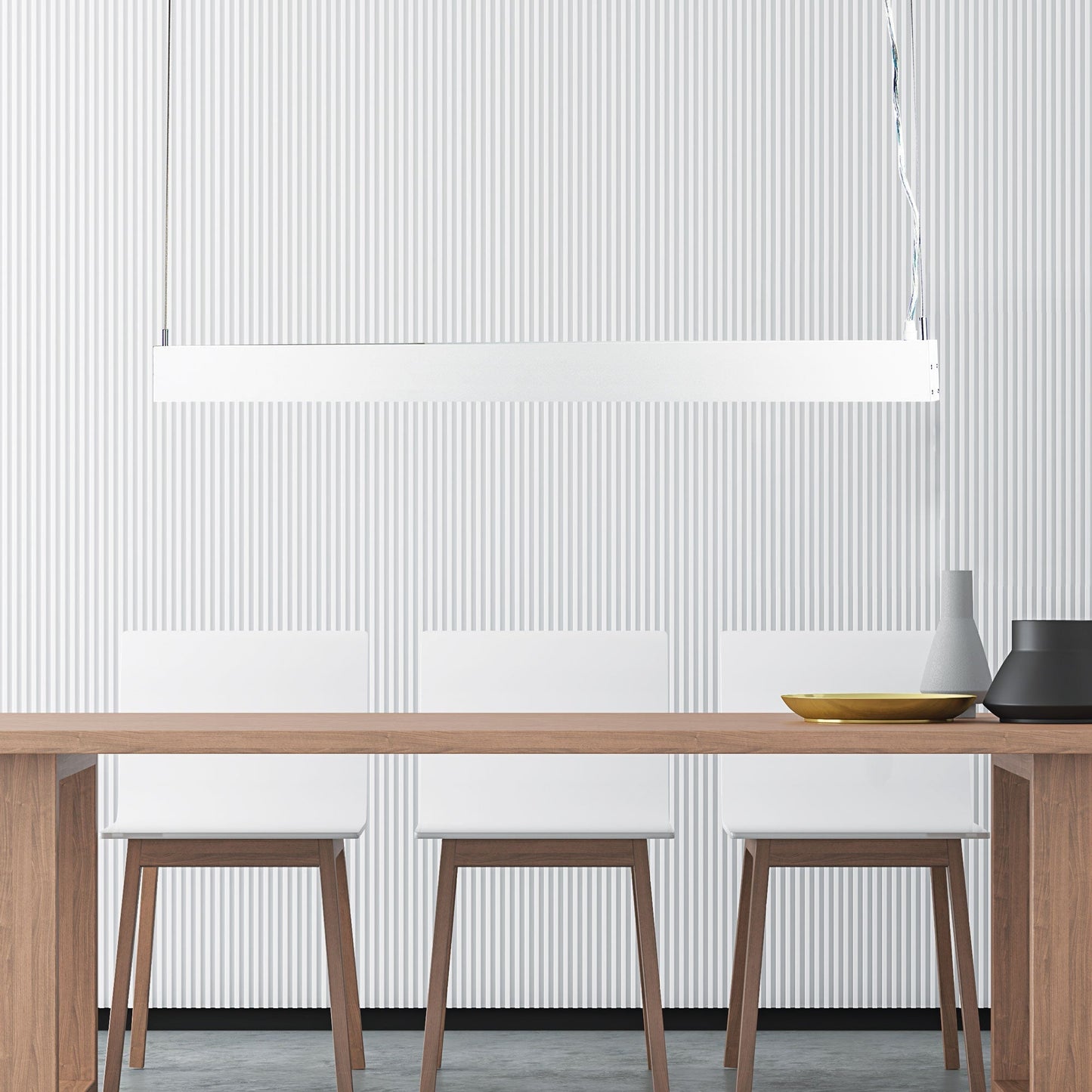 Slate 58W Up/Down LED Pendant White 1175mm - OL60780/1200WH-LED Pendants-Oriel Lighting