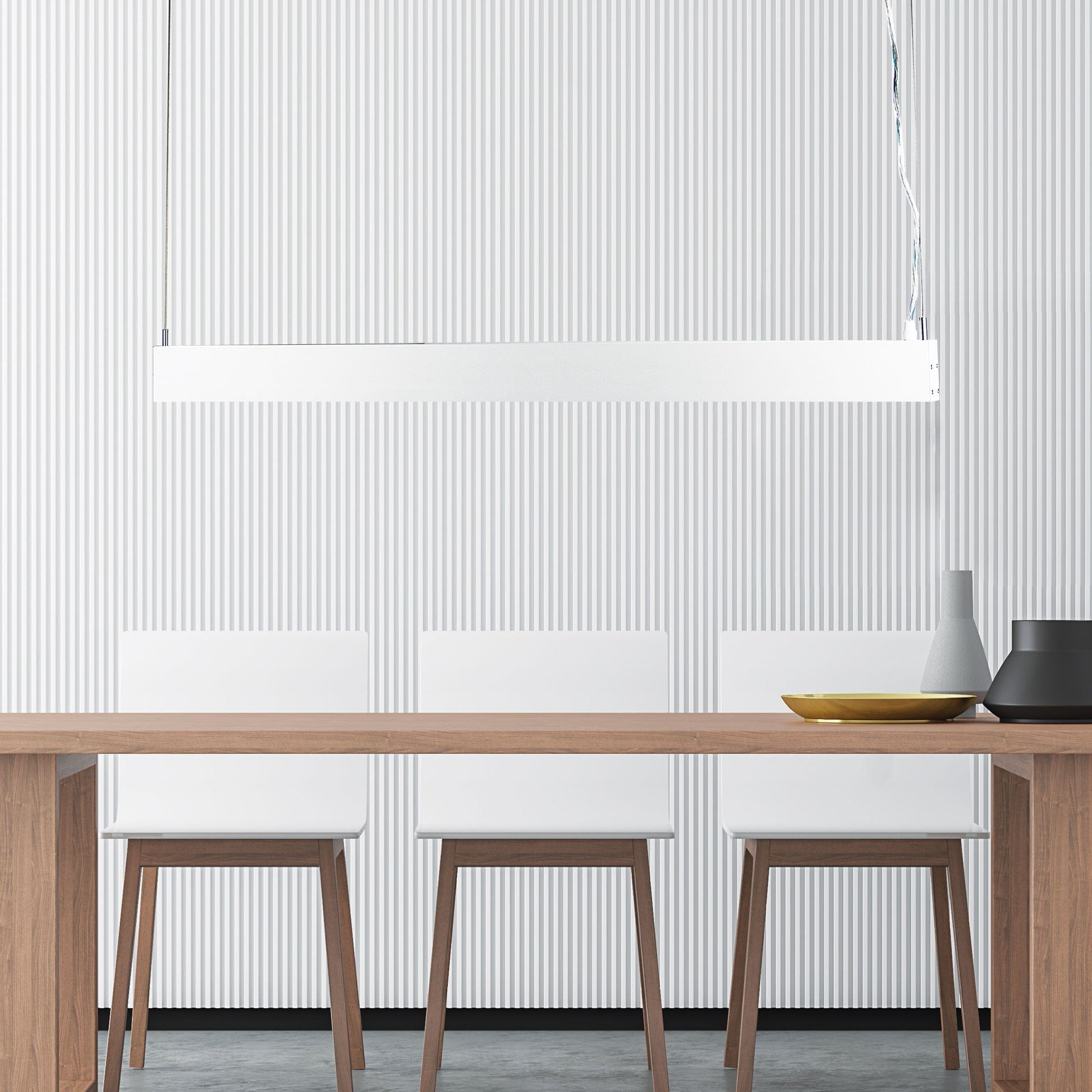 Slate 58W Up/Down LED Pendant White 1175mm - OL60780/1200WH-LED Pendants-Oriel Lighting