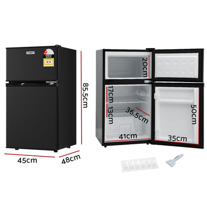 Devanti 85L Bar Fridge Mini Freezer Refrigerator Black