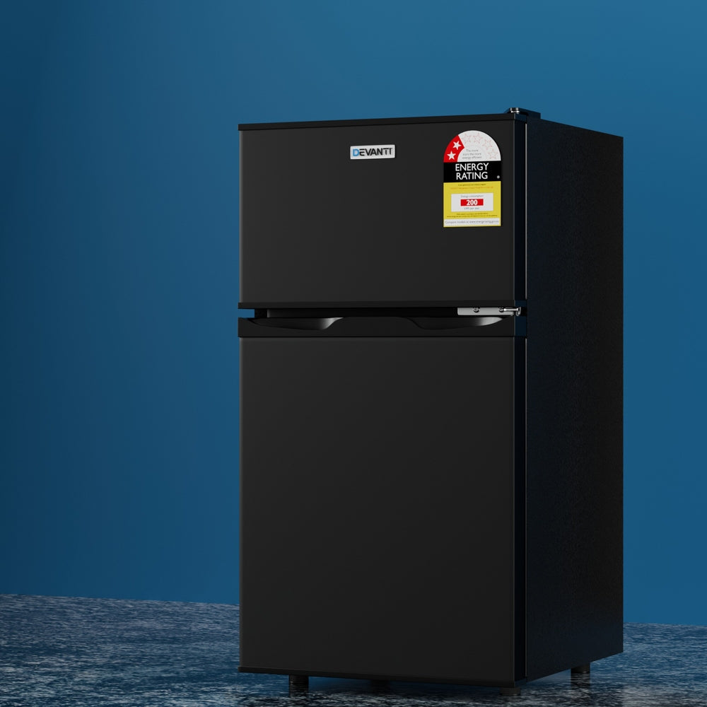 Devanti 85L Bar Fridge Mini Freezer Refrigerator Black