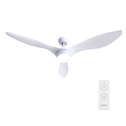 Devanti 52'' Ceiling Fan DC Motor w/Light w/Remote - White