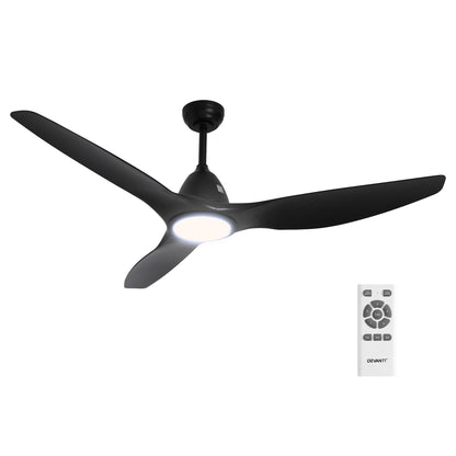 Devanti 64 Inch Ceiling Fan DC Motor w/Light w/Remote - Black