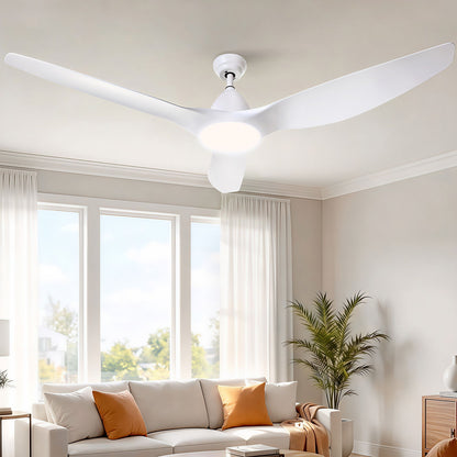 Devanti 64'' Ceiling Fan DC Motor w/Light w/Remote - White