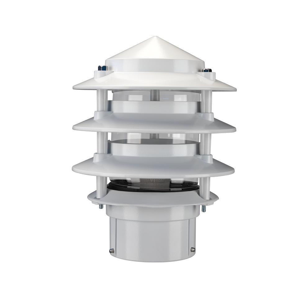 Domus BL-100 - Three Tier Bollard Head Garden Light Powder Coated Finish