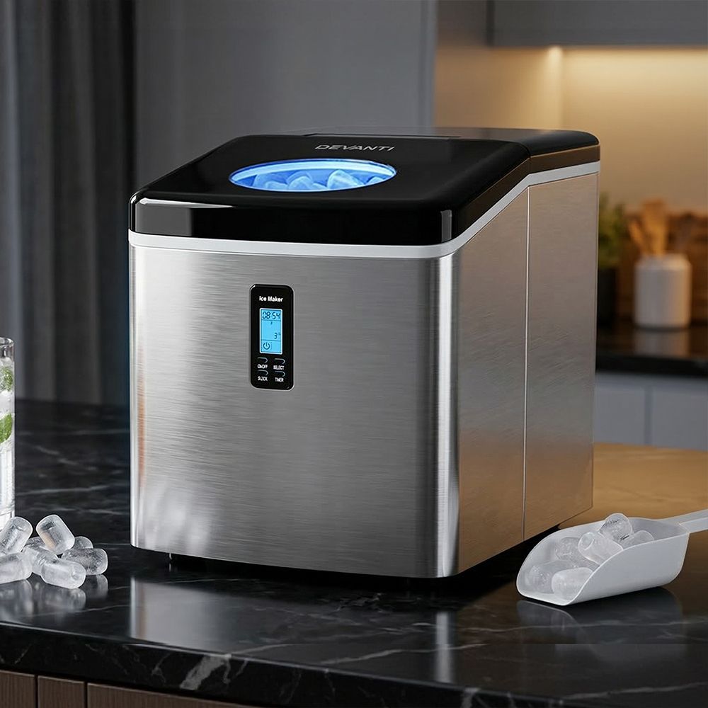Devanti 15kg Ice Maker Machine Silver