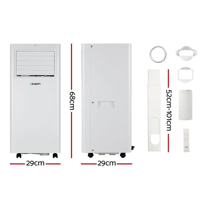 Devanti Portable Air Conditioner 7000BTU Cooling Mobile Fan Cooler Dehumidifier