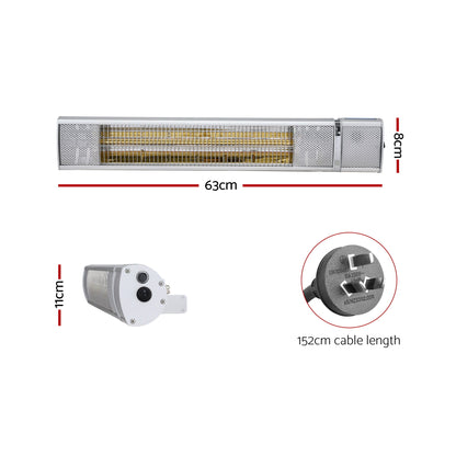 Devanti Electric Strip Heater Infrared Radiant Heaters 2000W