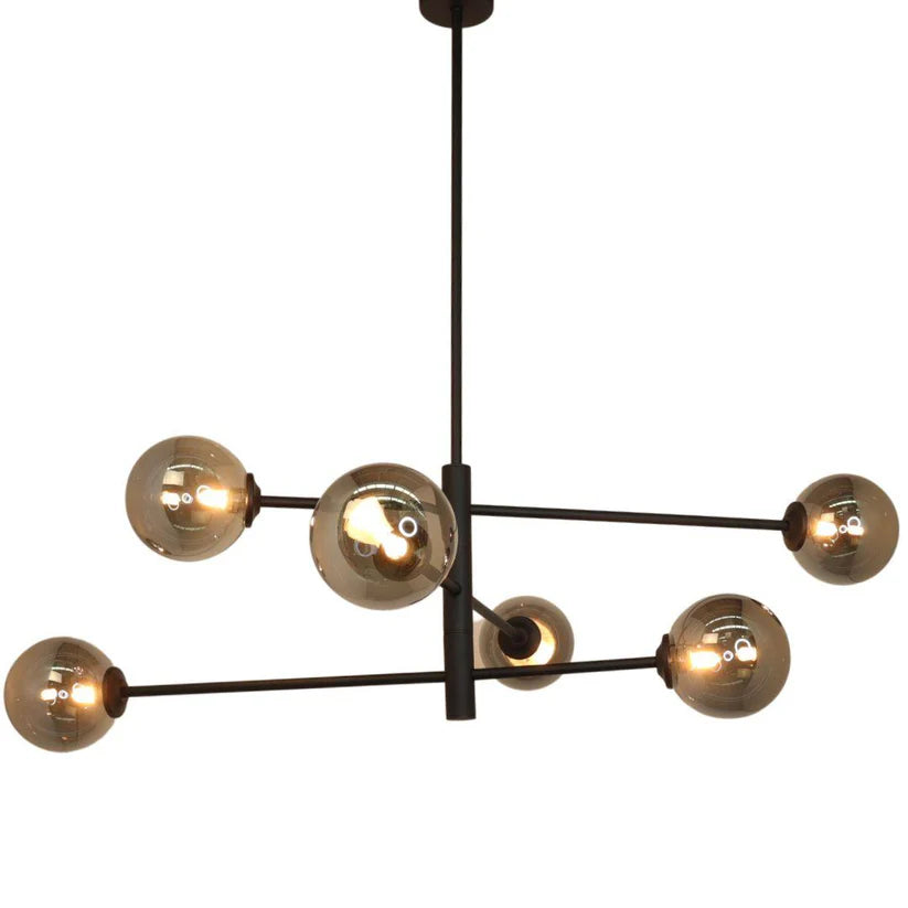 ORBIT Satin Gold Pendant Light - 6 Light
