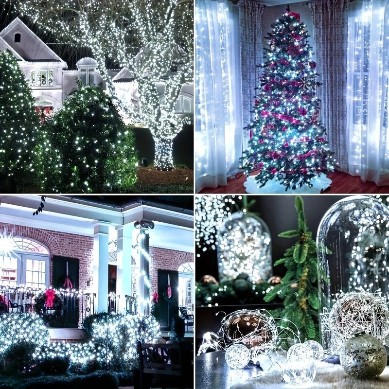 solar outdoor string lights, 300LED solar lights, copper wire fairy lights, 8-pattern solar lights, garden lights Australia, courtyard lights, Christmas lights, party lights, wedding lights, warm white, cool white, multi-color solar lights - Multi - Size