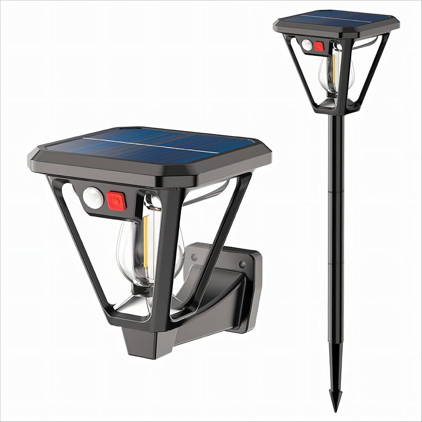 Solar Motion Sensor Wall Lights (2-Pack): 3-Mode Dusk-to-Dawn Waterproof for Patio, Garage & Garden Lighting