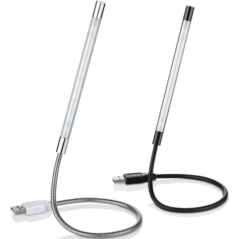 2 Pieces Usb LED Reading Lights Stick Flexible Usb Book Light Dimmable LED Usb Light Touch Gooseneck For Laptop Book