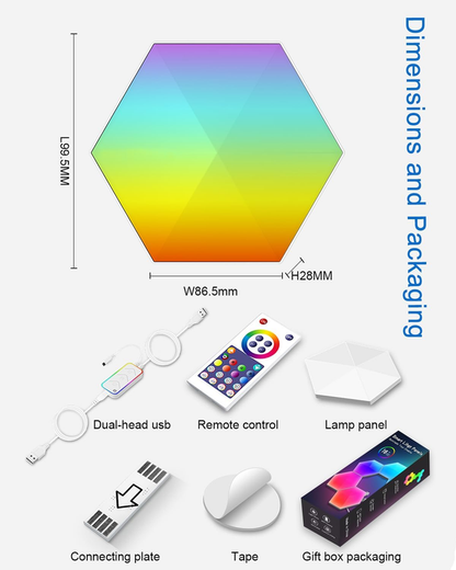 6 Pack Hexagon LED Wall Lights, Smart RGB Honeycomb Lights with APP & Voice Control, Music Sync Modular LED Panels for Gaming Room, Bedroom & Home Theater Decor