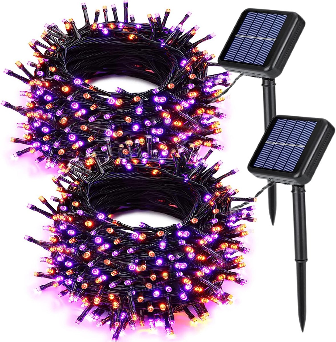 2 Pieces Solar Garden Lights Total 171 FT, 400 LED Lights - Halloween Lighting - Halloween String Lights - Halloween Decoration - Halloween Lanterns Decoration - Small Party Lights - Fairy Lights - Waterproof - For Garden - Patio And Path