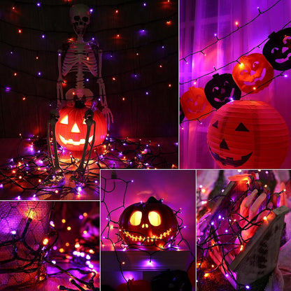 2 Pieces Solar Garden Lights Total 171 FT, 400 LED Lights - Halloween Lighting - Halloween String Lights - Halloween Decoration - Halloween Lanterns Decoration - Small Party Lights - Fairy Lights - Waterproof - For Garden - Patio And Path