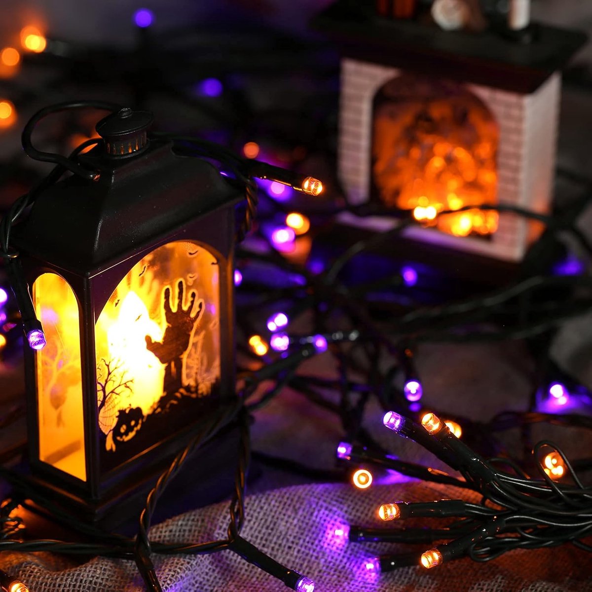 2 Pieces Solar Garden Lights Total 171 FT, 400 LED Lights - Halloween Lighting - Halloween String Lights - Halloween Decoration - Halloween Lanterns Decoration - Small Party Lights - Fairy Lights - Waterproof - For Garden - Patio And Path