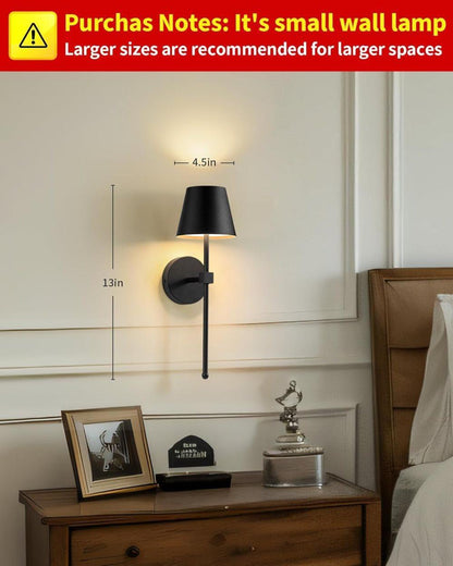 Wireless Wall Lamps 2-pack, LED Lamps with Rechargeable Battery, Stepless Dimmable with Remote Control