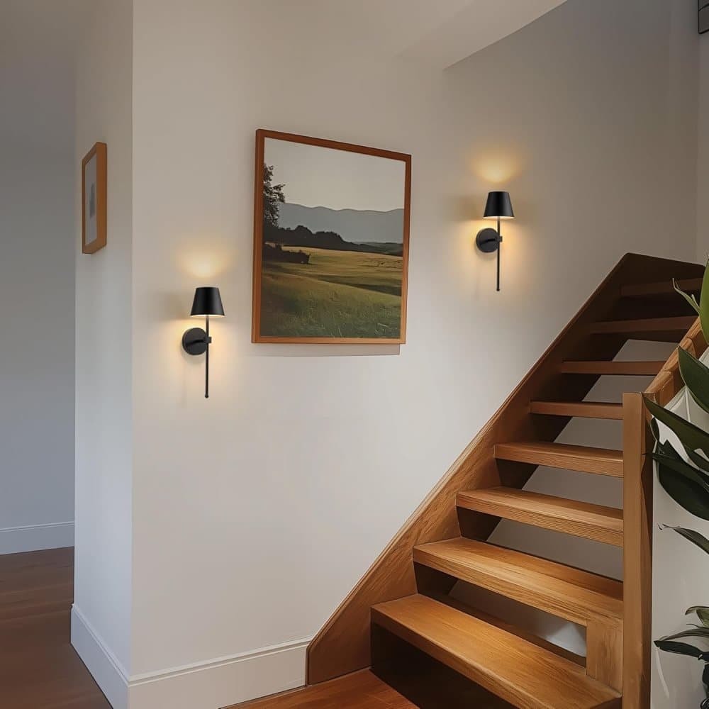 Wireless Wall Lamps 2-pack, LED Lamps with Rechargeable Battery, Stepless Dimmable with Remote Control
