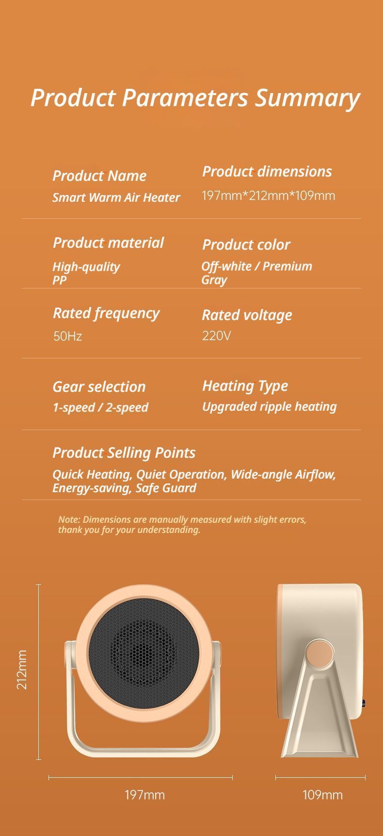 Desk heater white