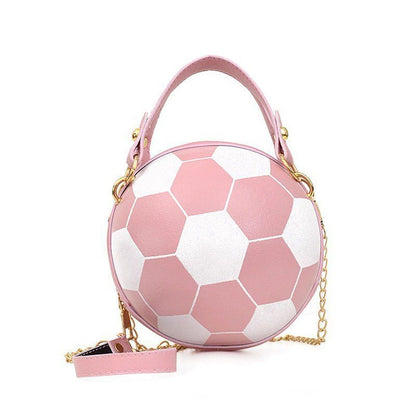 Soccer Theme Ladies Handbag, PU Material, Hand Carry Shoulder Crossbody Three Ways, Daily Outing Versatile Fashion(white)