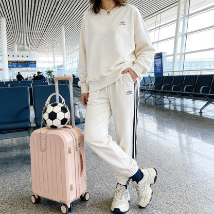 Soccer Theme Ladies Handbag, PU Material, Hand Carry Shoulder Crossbody Three Ways, Daily Outing Versatile Fashion(black)