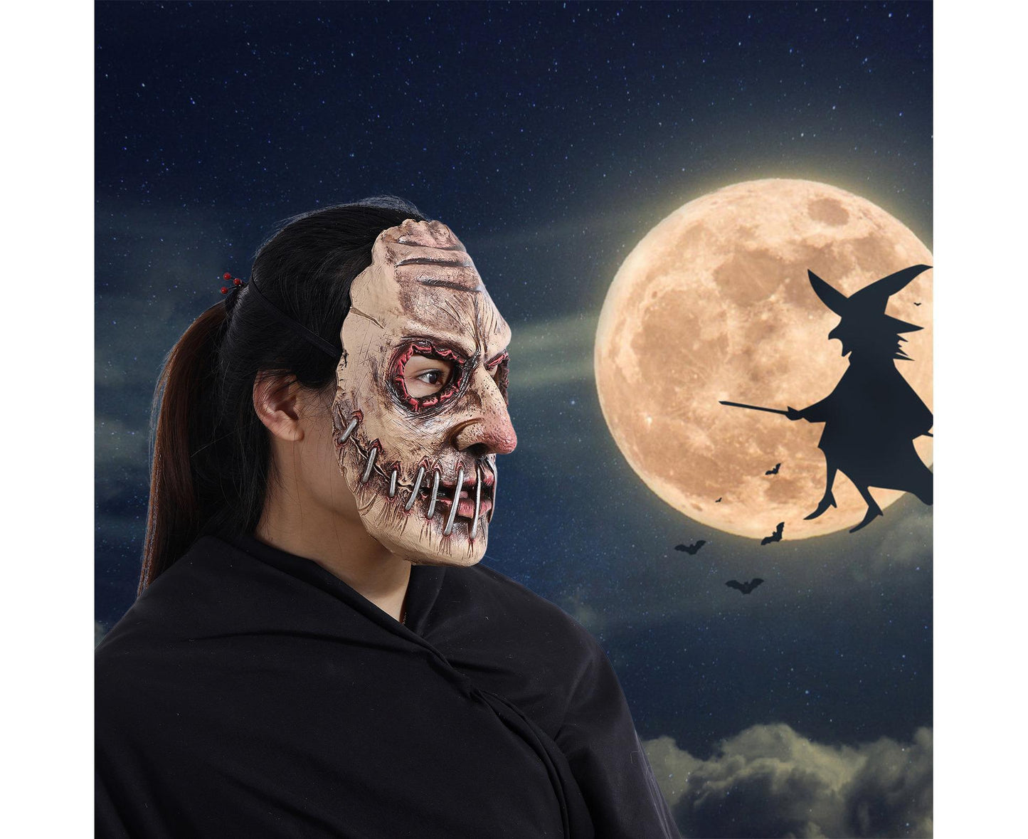 Halloween Costume Demon Mask Latex Full Head Halloween Realistic Masks for Halloween Holiday Parties Decor