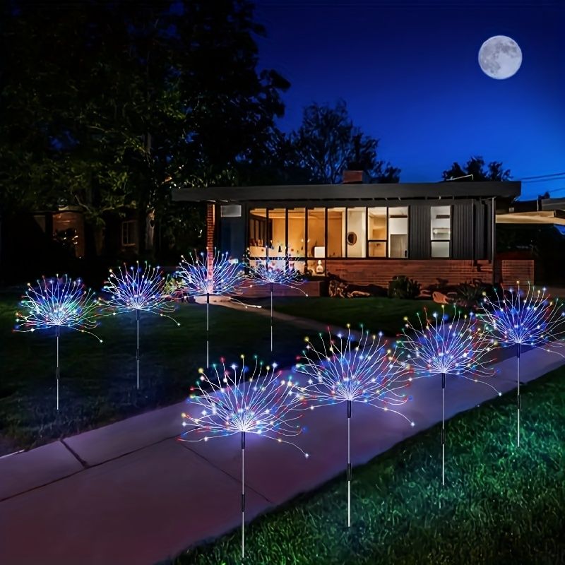 Black Firework-Style LED Lights Outdoor Lighting Garden Lights 6-Pack 480 Lights