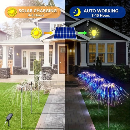 Black Firework-Style LED Lights Outdoor Lighting Garden Lights 6-Pack 480 Lights