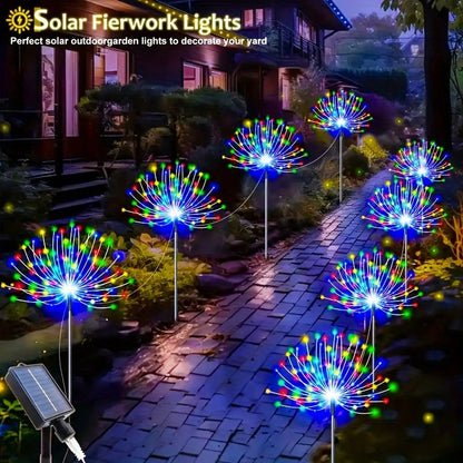 Black Firework-Style LED Lights Outdoor Lighting Garden Lights 6-Pack 480 Lights