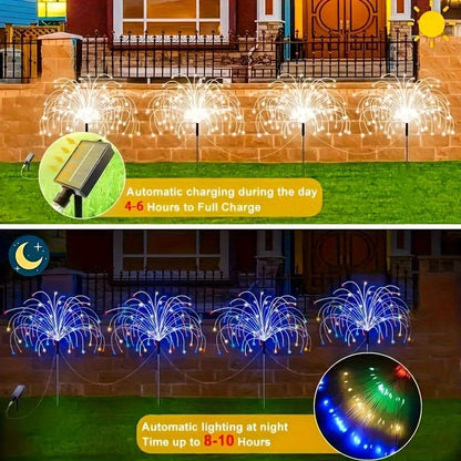 Black Firework-Style LED Lights Outdoor Lighting Garden Lights 6-Pack 480 Lights