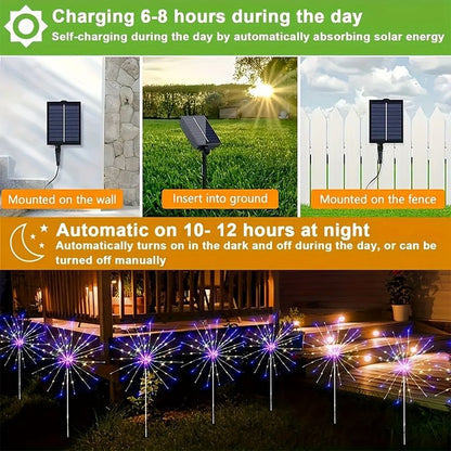 Black Firework-Style LED Lights Outdoor Lighting Garden Lights 6-Pack 480 Lights